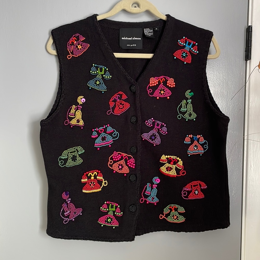 Michael Simon beaded vest/top, size M